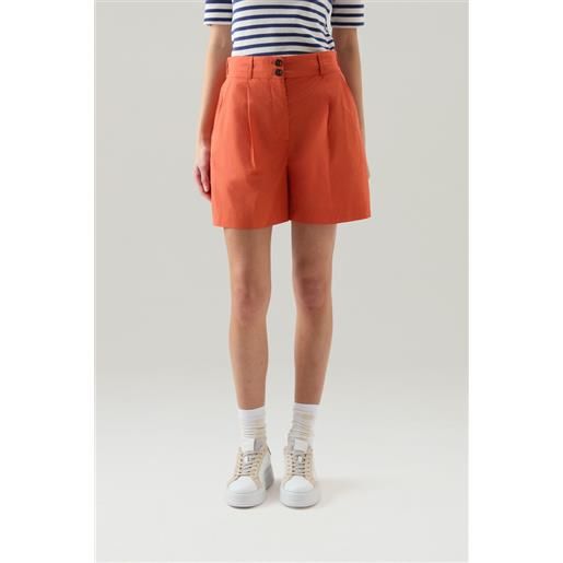 Woolrich donna pantaloncini in popeline di puro cotone arancione taglia xl