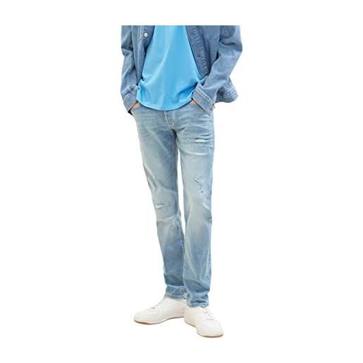 TOM TAILOR Denim 1035509 piers slim jeans, 10117 - used bleached blue denim, 34w x 36l uomo