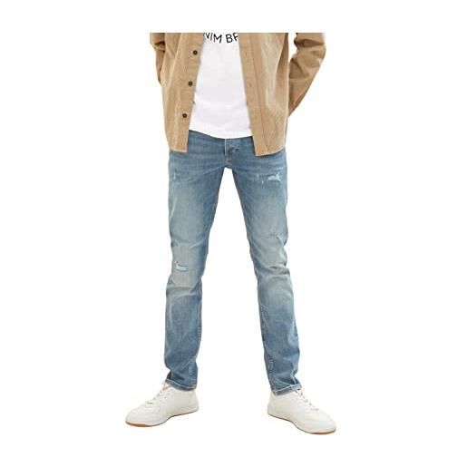 TOM TAILOR Denim 1035509 piers slim jeans, 10117 - used bleached blue denim, 36w x 30l uomo