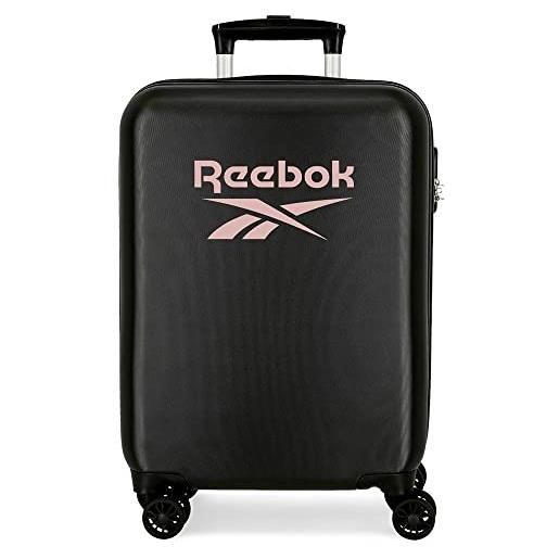 Reebok beverly valigia da cabina nero 38x55x20 cm rigido abs chiusura a combinazione laterale 34l 2 kg 4 ruote bagaglio a mano