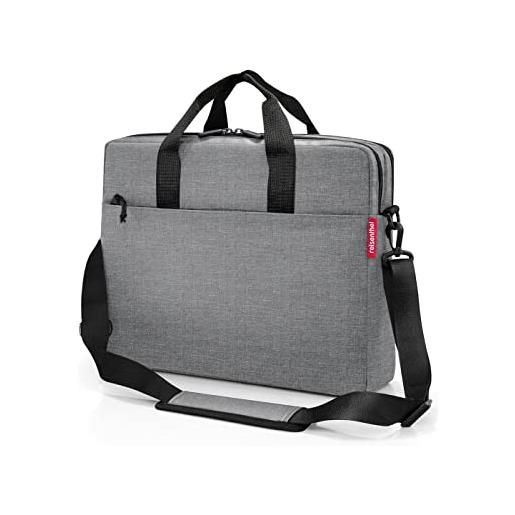 Reisenthel workbag twist silver - borsa da lavoro semplice e funzionale, scomparto per laptop, tracolla, couleur: twist silver