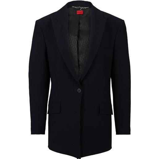 HUGO blazer monopetto con revers a lancia - blu