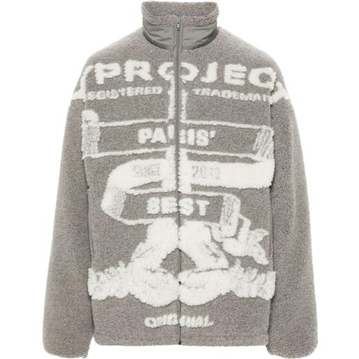 Y/Project giacca con stampa grafiche - grigio