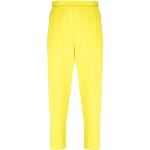 P.A.R.O.S.H. pantaloni a vita alta crop - giallo
