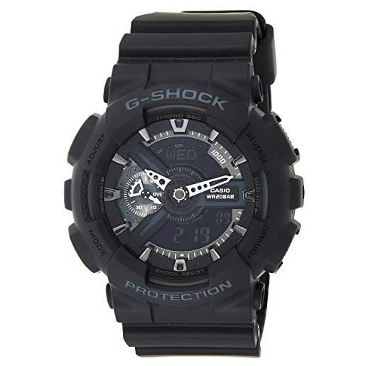 Casio g-shock orologio 20 bar, azzurro/nero, analogico - digitale, uomo, ga-110-1ber