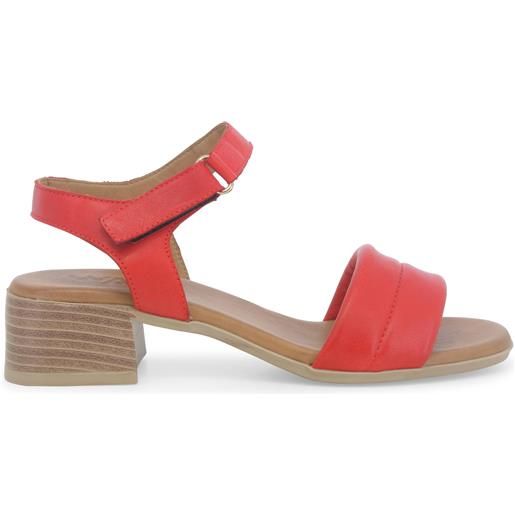 Melluso sandalo donna comodo in pelle rosso k56033w