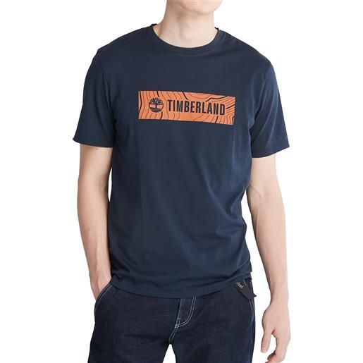 Timberland t-shirt da uomo linear logo blu