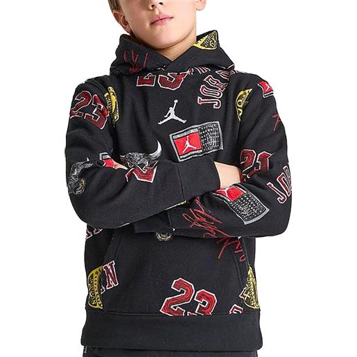 Nike jordan felpa da ragazzo con cappuccio mj essentials print nera