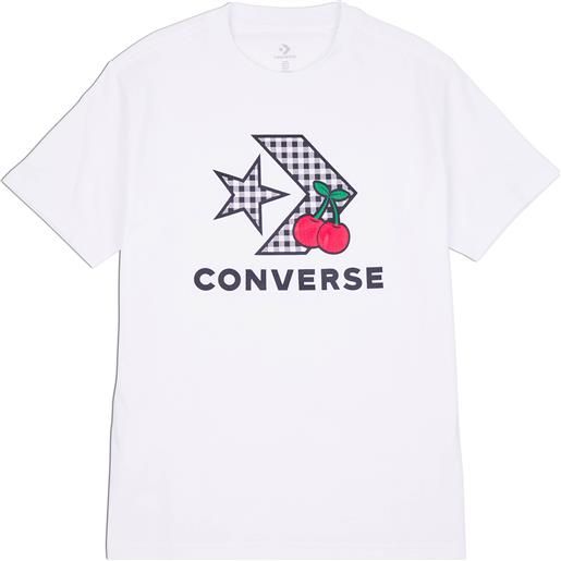 Converse t-shirt da donna star chevron infill bianca