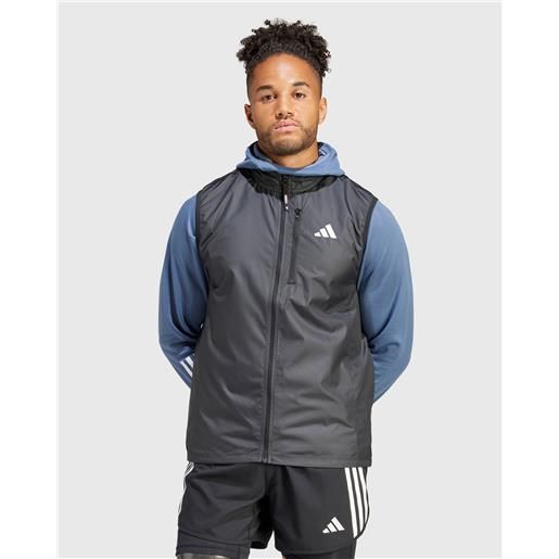 Adidas giacca smanicata vest da running nero uomo