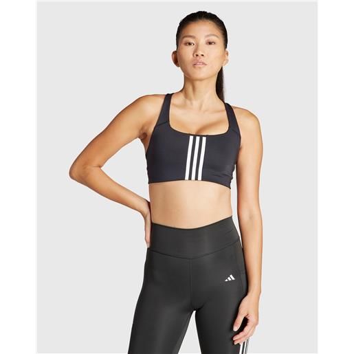 Adidas reggiseno sportivo powerimpact training medium-support 3-stripes nero donna