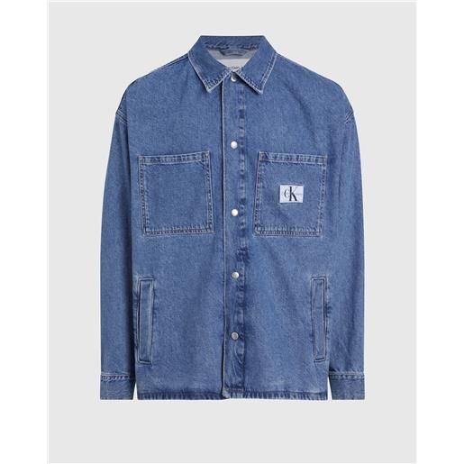 Calvin Klein overshirt giacca camicia oversize blu uomo