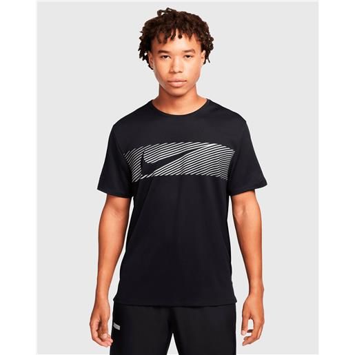 Nike miler flash t-shirt dri-fit uv nero uomo