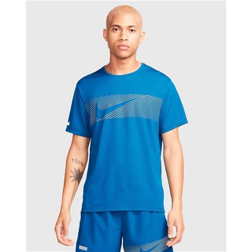 Nike miler flash t-shirt dri-fit uv blu uomo