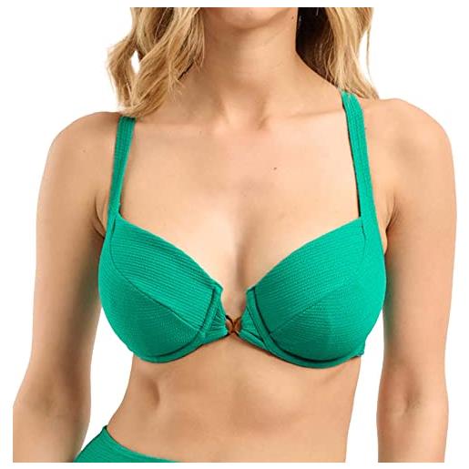 Sans Complexe bain glamourous textured bikini top, verde tropicale, 105e women's