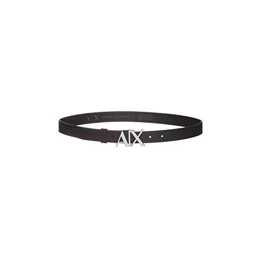 ARMANI EXCHANGE cintura con fibbia con logo skinny ax, cintura, donna, nero, 95