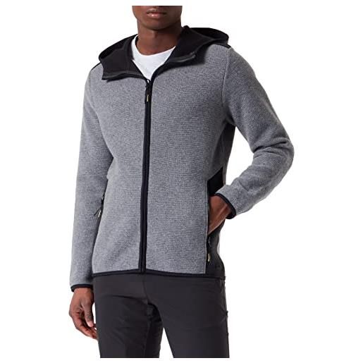 CMP - giacca in lana da uomo con cappuccio fisso, grigio mel. -blue stone, 56