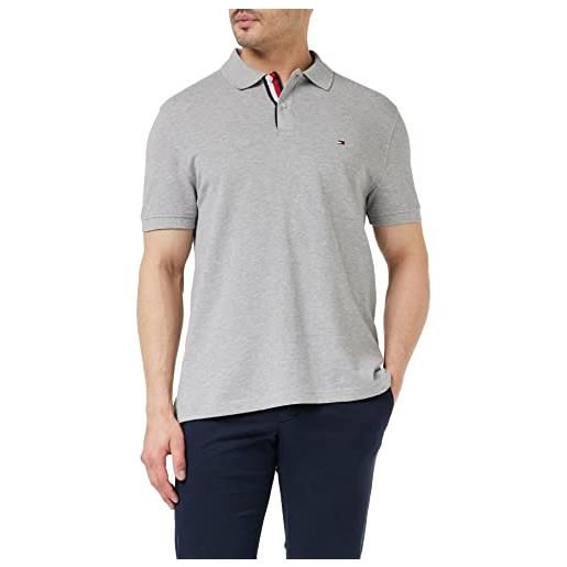 Tommy Hilfiger maglietta polo maniche corte uomo rbw regular fit, grigio (light grey heather), s