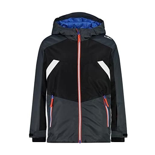 CMP - giacca da sci in twill da bambini con cappuccio fisso, deep lake, 110