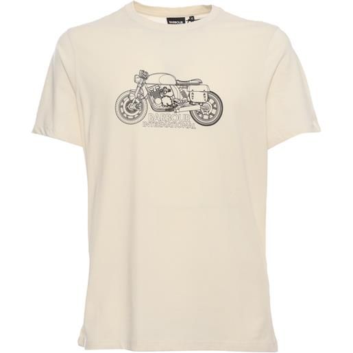 BARBOUR t-shirt beige con stampa
