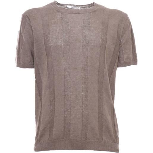 Kangra Cashmere t-shirt a coste marrone