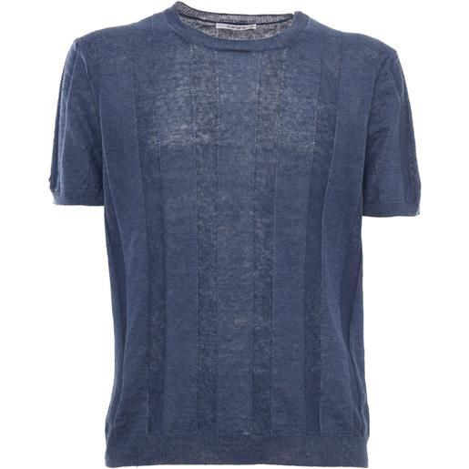Kangra Cashmere t-shirt a coste blu