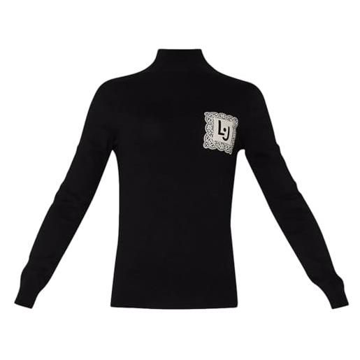 Liu Jo Jeans liu. Jo maglia collo alto donna pullover con logo nero e24lj64 5f3086 m