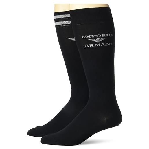 Emporio Armani man socks set 2 calze lunghe 302301 3f273, 00020 nero, taglia unica
