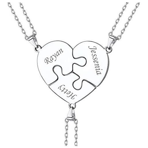 U7 sterling silver puzzle necklace collana personalizzata con nome per la mamma regali di natale per ragazze