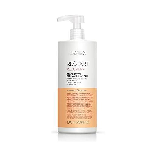 REVLON PROFESSIONAL re/start recovery restorative micellar shampoo, shampoo micellare rinforzante per capelli danneggiati, 1000ml
