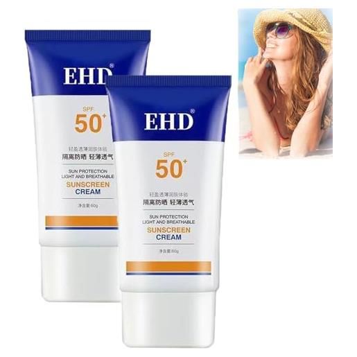 ADFUGE ehd sunscreen, ehd sunscreen 50, ehd sunscreen cream, sunscreen for face spf 50, uv defense sunscreen, sunscreen and moisturizer no sticky feeling even toned for all skin types (2pcs)