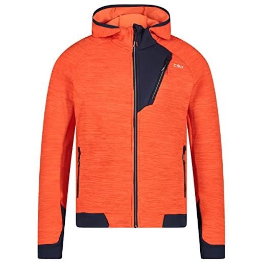 CMP - giacca in stretch performance riciclato da uomo con cappuccio fisso, arancio mel. , 50
