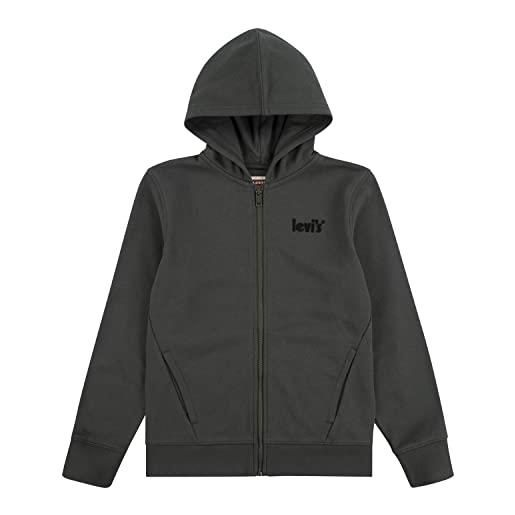 Levi's lvb logo full zip hoodie 9eg980, felpa con cappuccio bambini e ragazzi, grigio (dark shadow), 12 anni