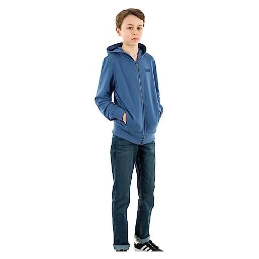 Levi's lvb logo full zip hoodie 9eg980, felpa con cappuccio bambini e ragazzi, grigio (dark shadow), 16 anni