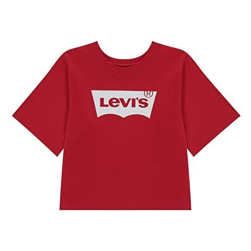 Levi's lvg light bright cropped top bambine e ragazze, super red, 5 anni