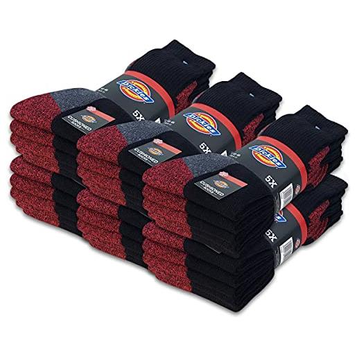Dickies® cushioned crew work socks - calzini da lavoro da uomo, taglia 39-50, 30 paia di colore nero, 41-45