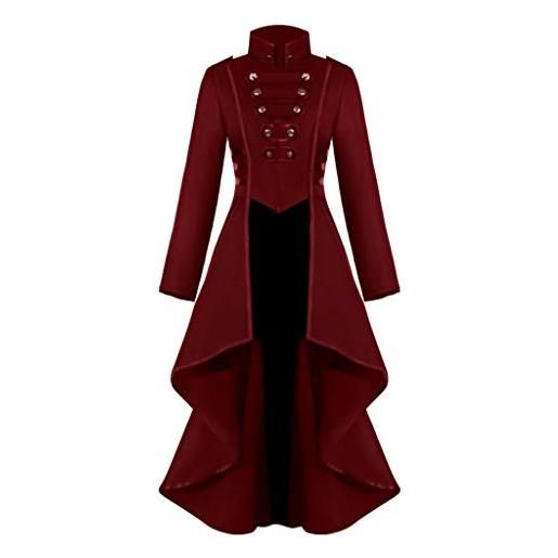 VJGOAL Donna 2020 nuovo abito cosplay costume steampunk rivetto vintage vestito da cerimonia medioevo gotico manica lunga a-line collo alto vita alta serrare retro cocktail tinta unita nero