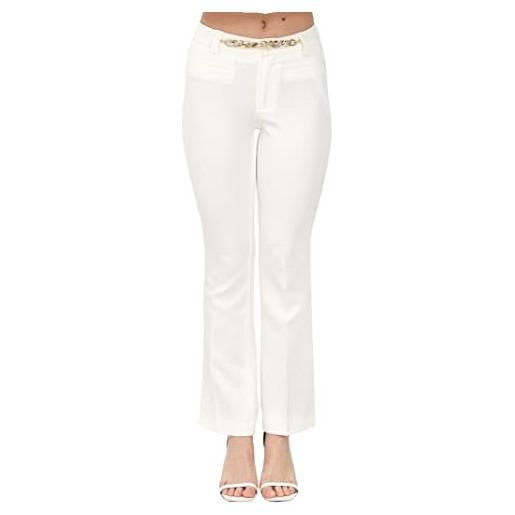 Liu Jo Jeans liu jo pantaloni donna bianco pantalone elegante con catenina al punto vita
