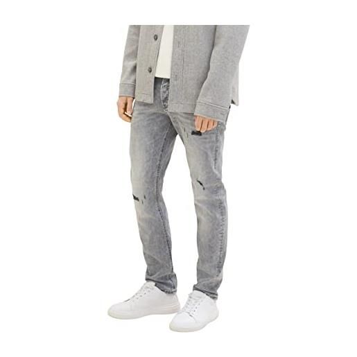 TOM TAILOR Denim 1035509 piers slim jeans, 10218 - used light stone grey denim, 33w x 32l uomo