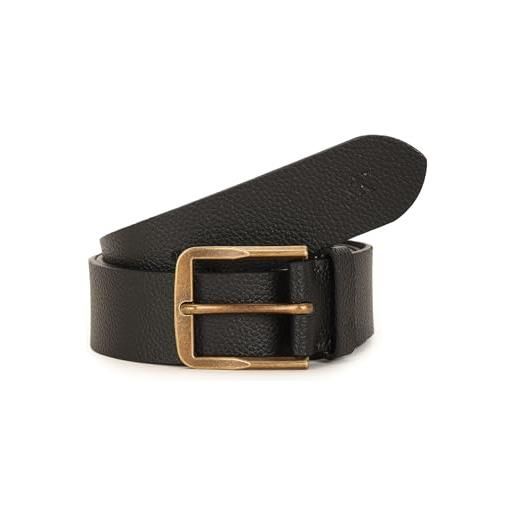 Calvin Klein Jeans cintura uomo classic flat belt in pelle, nero (black), 110 cm