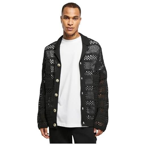 Urban Classics crocheted cardigan giacca, black, xxxxl uomo