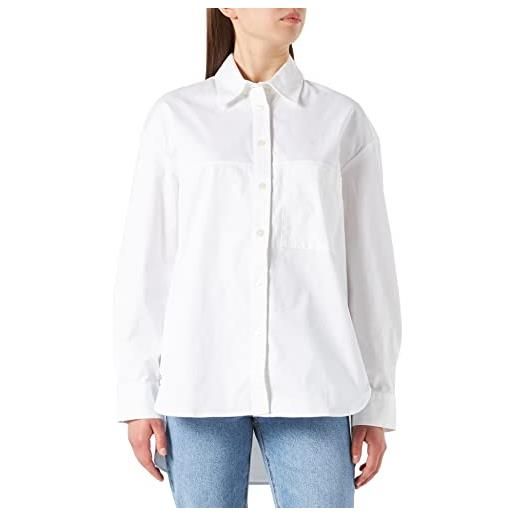 Calvin Klein Jeans ck cotton overshirt j20j218960 top in tessuto, bianco (bright white), l donna