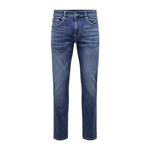 Only & sons onsloom slim m. Blue 6756 dnm jeans noos, media blu denim, 34w x 32l uomo
