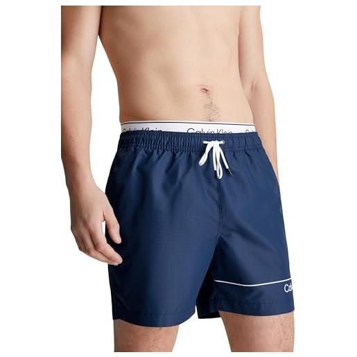 Calvin Klein pantaloncino da bagno uomo medium double lunghezza media, turchese (cabbage), xxl