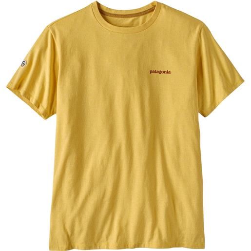 Patagonia - t-shirt in cotone riciclato - fitz roy icon responsibili-tee milled yellow per uomo - taglia s, m, l, xl - giallo