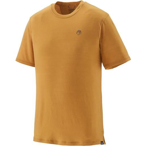 Patagonia - t-shirt in lana merino - m's cap cool merino blend graphic shirt pufferfish gold per uomo in lana vergine - taglia s, m, l, xl, xxl - giallo