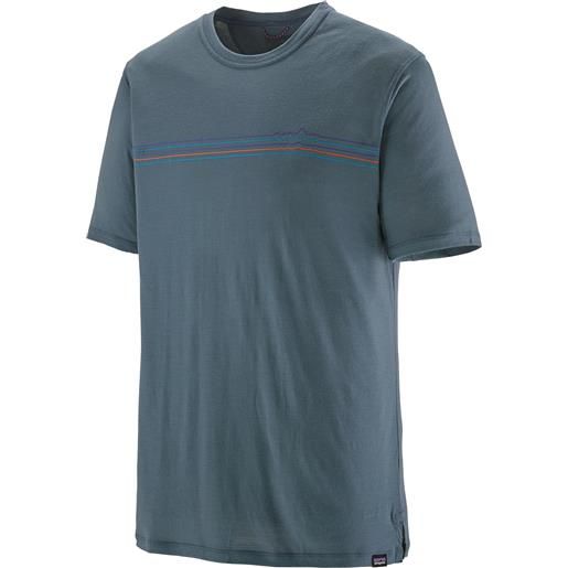 Patagonia - t-shirt in lana merino - m's cap cool merino blend graphic shirt utility blue per uomo in lana vergine - taglia s, m, l, xl, xxl