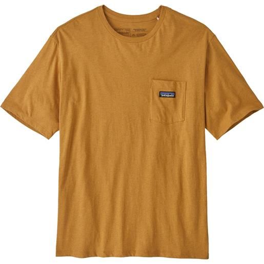 Patagonia - t-shirt in cotone biologico - m's daily pocket tee pufferfish gold per uomo in cotone - taglia s, m, l, xl, xxl - giallo
