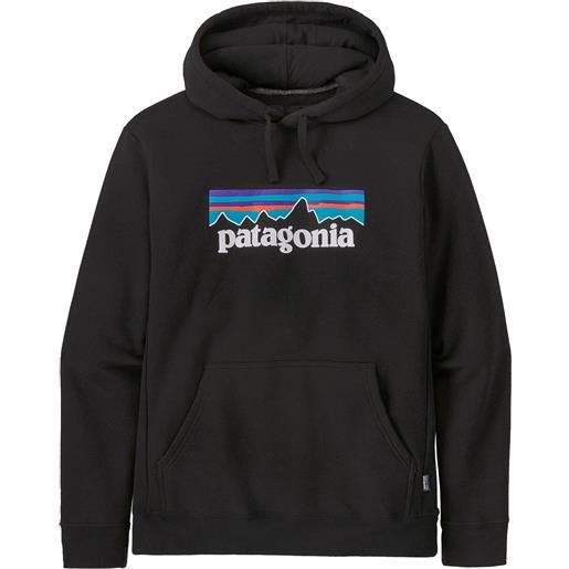 Patagonia - felpa con cappuccio - p-6 logo uprisal hoody black per uomo in cotone - taglia xs, s, m, l, xl, xxl - nero