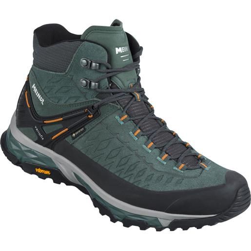 Meindl - scarpe da trail - top trail mid gtx loden/orange per uomo in pelle - taglia 7 uk, 8,5 uk, 9 uk, 9,5 uk, 10 uk, 10,5 uk, 11,5 uk - grigio